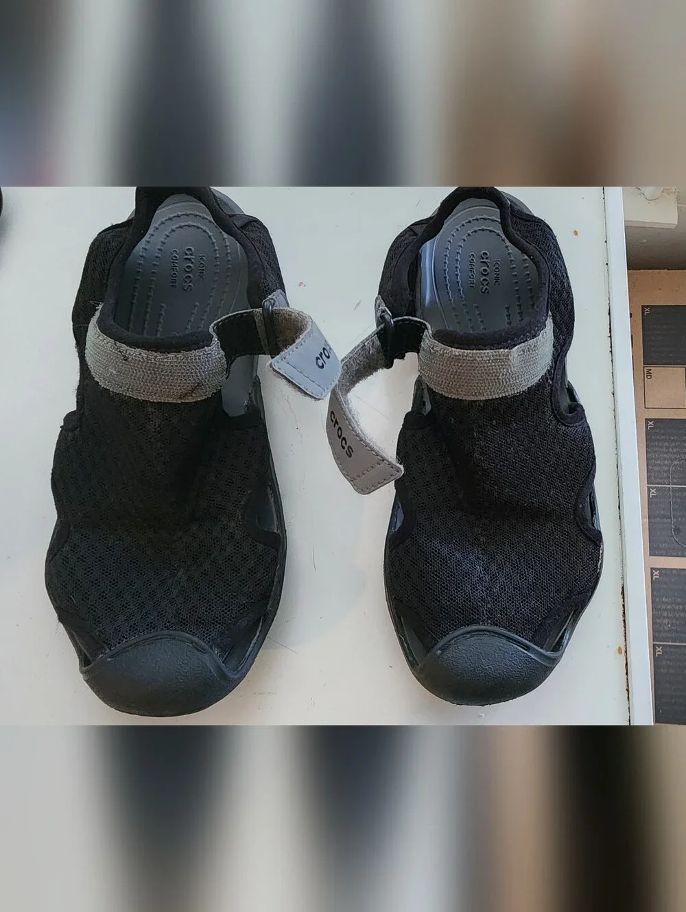 CROCS Men's Black Mesh Water-Friendly Sandal